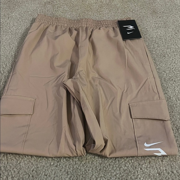 Nike Beige Joggers with White Logo - Picture 3 of 4